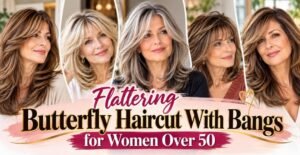 45 Flattering Butterfly Haircut With Bangs for Women Over 50