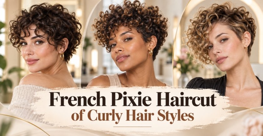 French Pixie Haircut of Curly Hair Styles