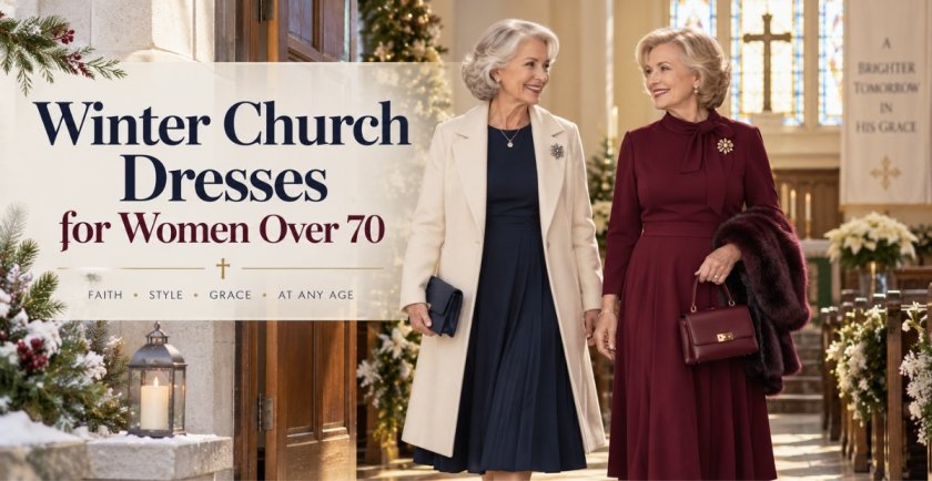 Winter Church Dresses for Women Over 70