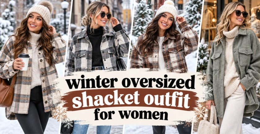 winter oversized shacket outfit for women