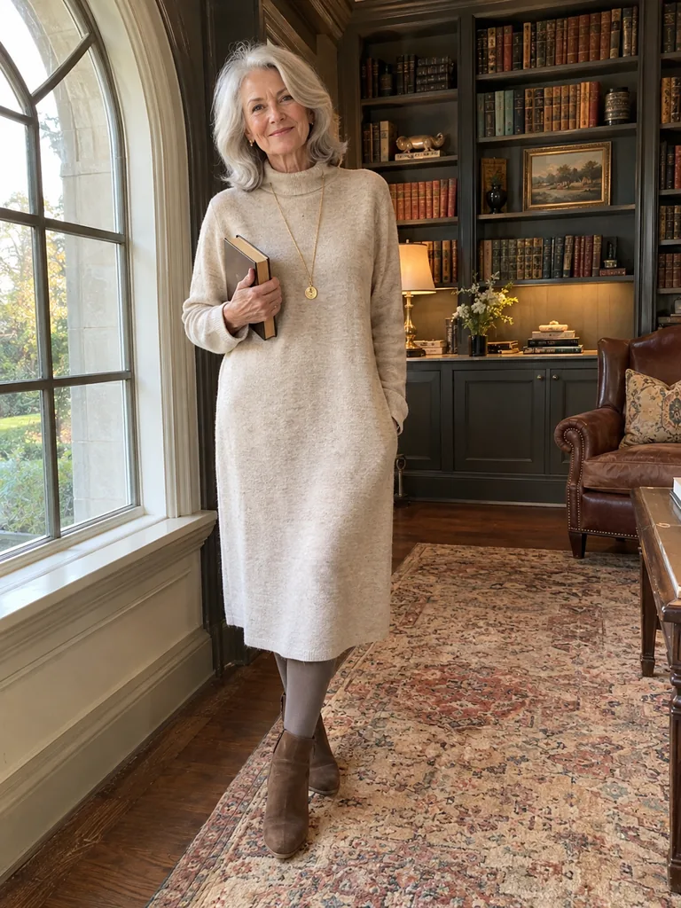 45 Warm Midi Dresses for Women Over 70 for Effortlessly Elegant Winter Style - image 01