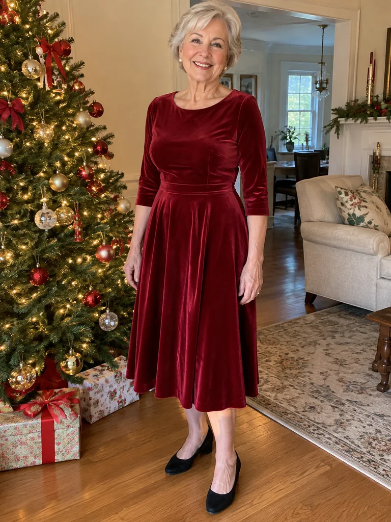 45 Velvet Christmas Dresses for Women Over 70 for Festive Celebrations - image 01