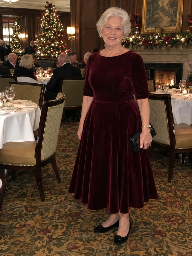 45 Velvet Christmas Dresses for Women Over 70 for Festive Celebrations - image 03