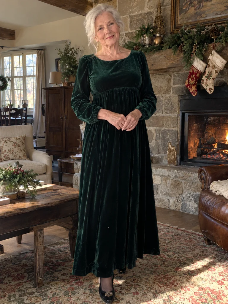 45 Velvet Christmas Dresses for Women Over 70 for Festive Celebrations - image 05