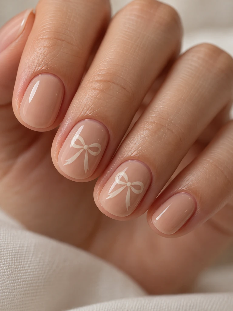 45 Dreamy Short Fall Wedding Nails for Bride With Delicate Bridal Details - image 08
