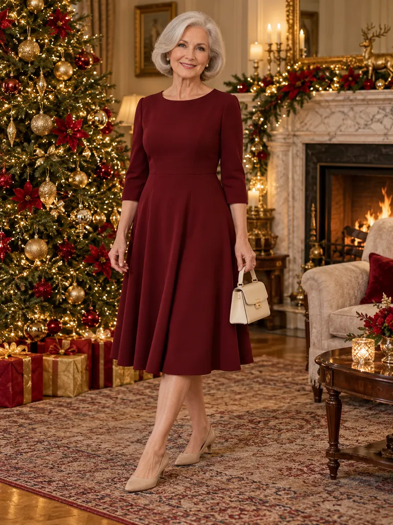 45 Petite Christmas Dresses for Women Over 70 for a Classy Holiday Look - image 09