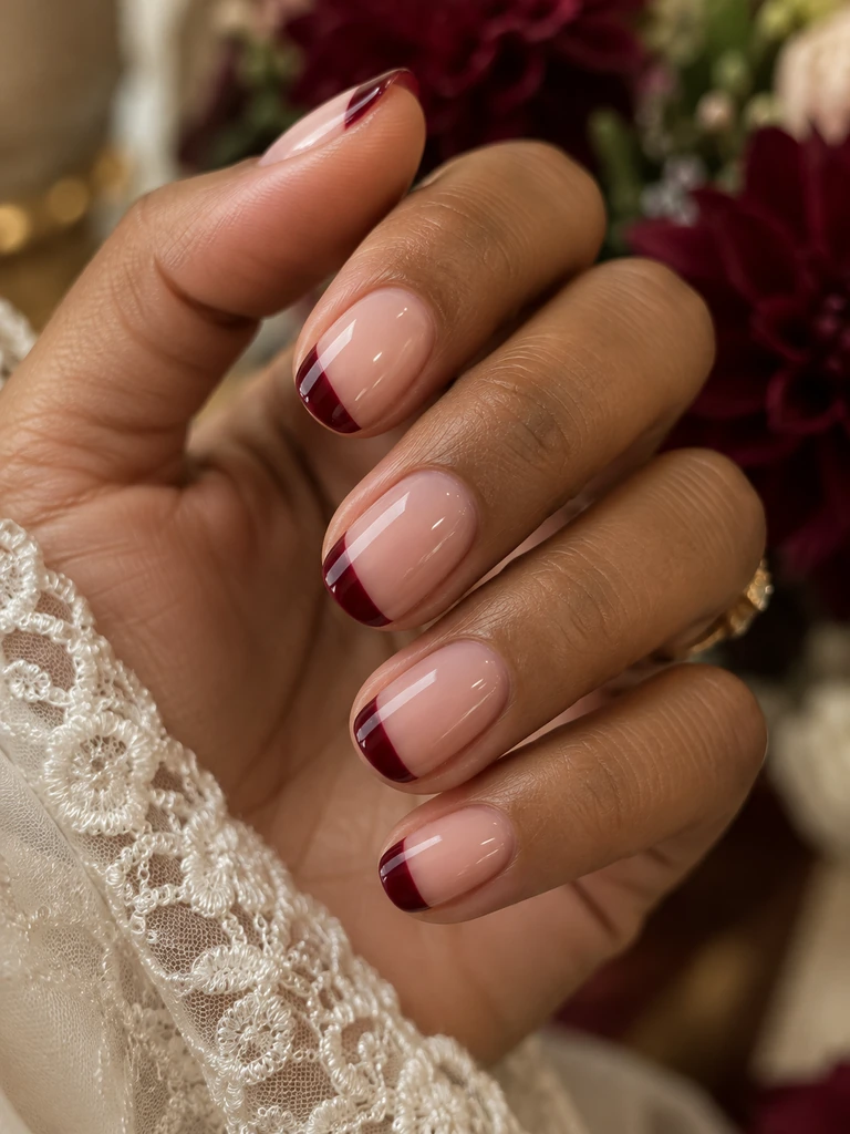 45 Dreamy Short Fall Wedding Nails for Bride With Delicate Bridal Details - image 11