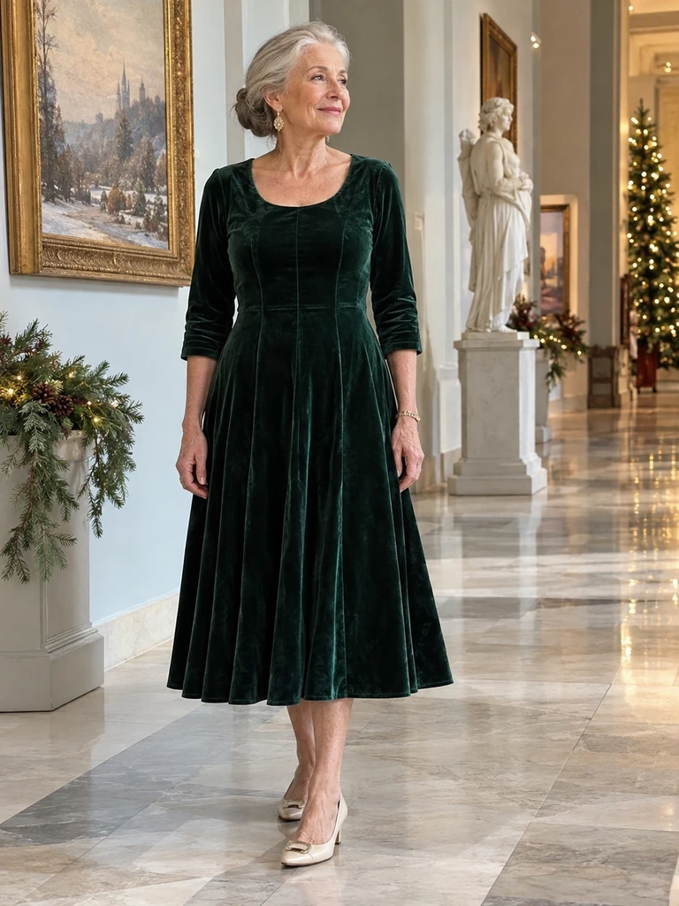 45 Velvet Christmas Dresses for Women Over 70 for Festive Celebrations - image 15