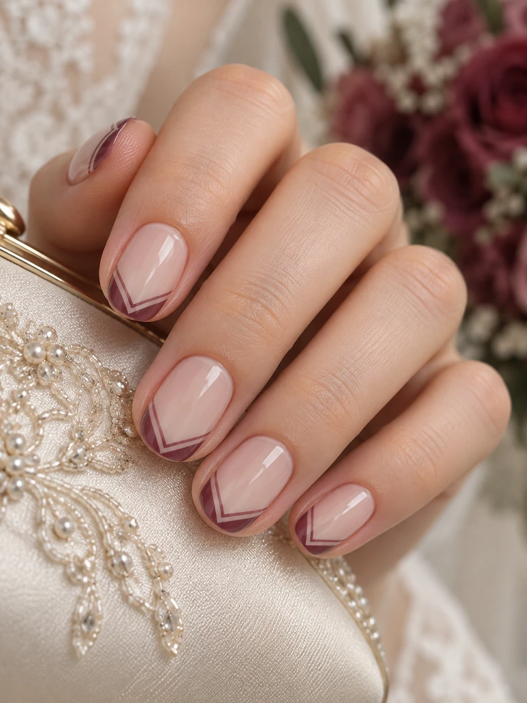 45 Dreamy Short Fall Wedding Nails for Bride With Delicate Bridal Details - image 18