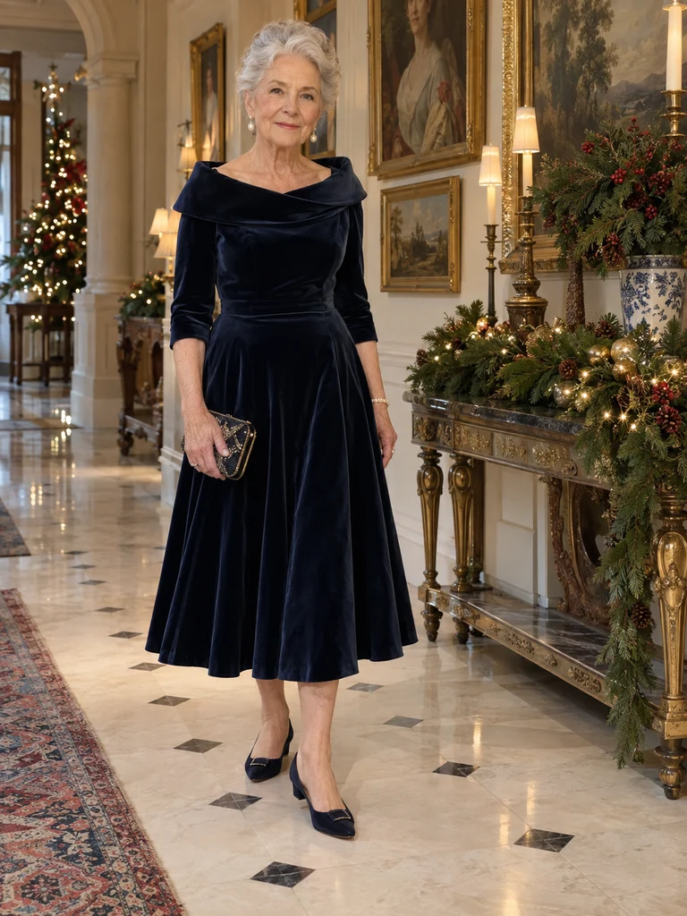 45 Velvet Christmas Dresses for Women Over 70 for Festive Celebrations - image 19