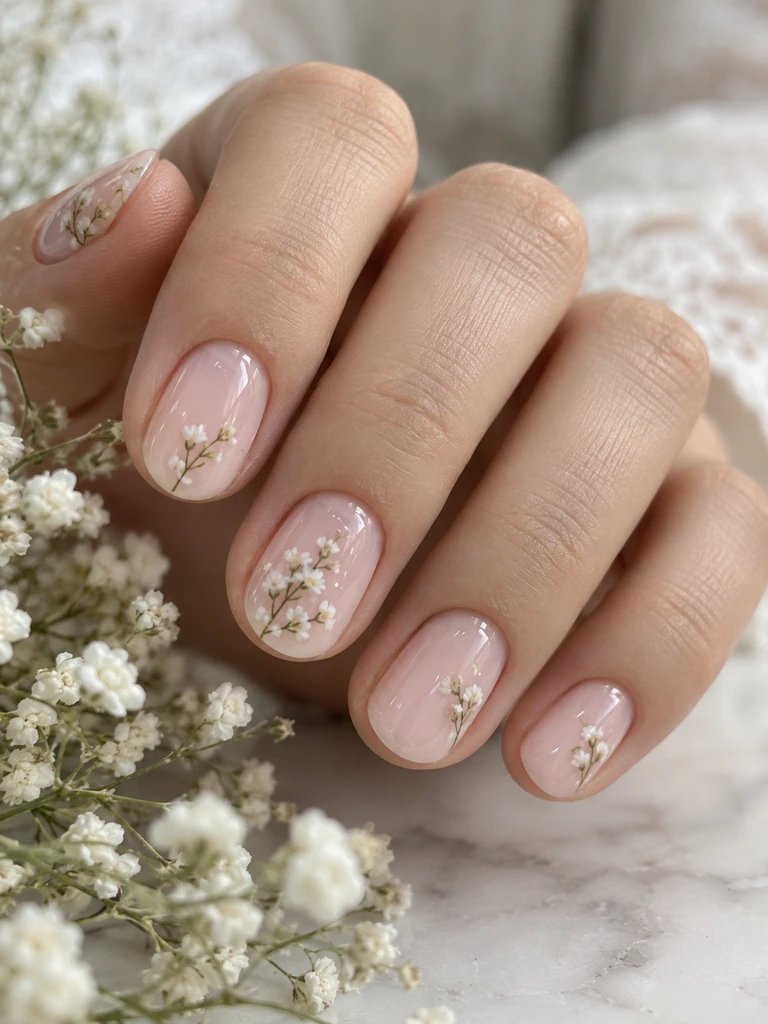 45 Dreamy Short Fall Wedding Nails for Bride With Delicate Bridal Details - image 21