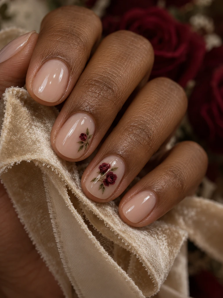 45 Dreamy Short Fall Wedding Nails for Bride With Delicate Bridal Details - image 22