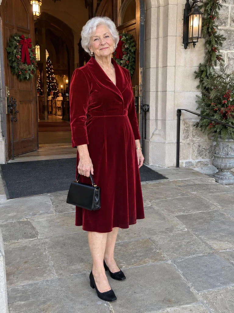 45 Velvet Christmas Dresses for Women Over 70 for Festive Celebrations - image 22