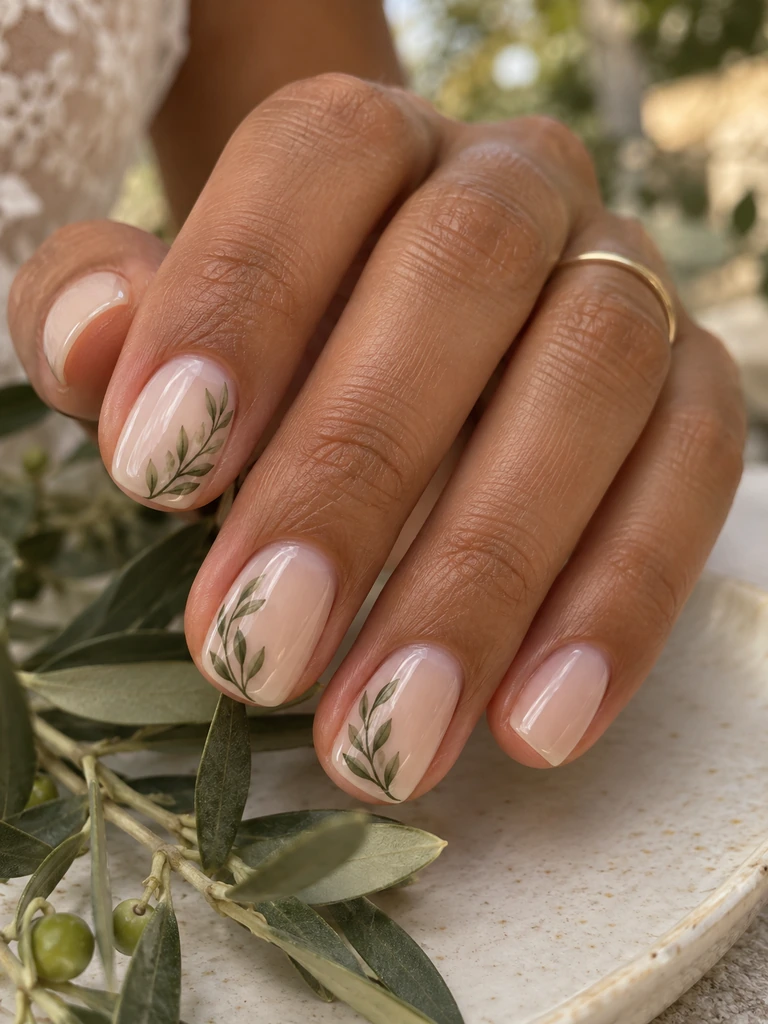 45 Dreamy Short Fall Wedding Nails for Bride With Delicate Bridal Details - image 23