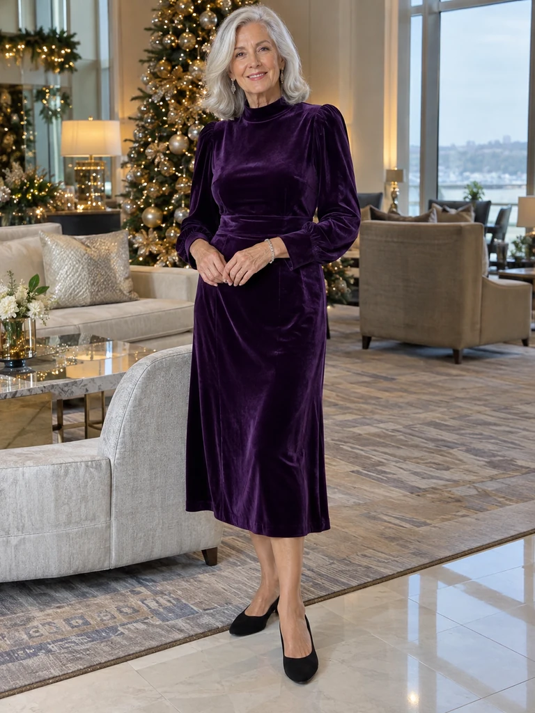 45 Velvet Christmas Dresses for Women Over 70 for Festive Celebrations - image 27