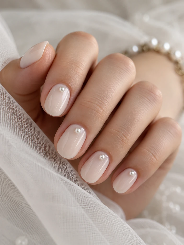 45 Dreamy Short Fall Wedding Nails for Bride With Delicate Bridal Details - image 28