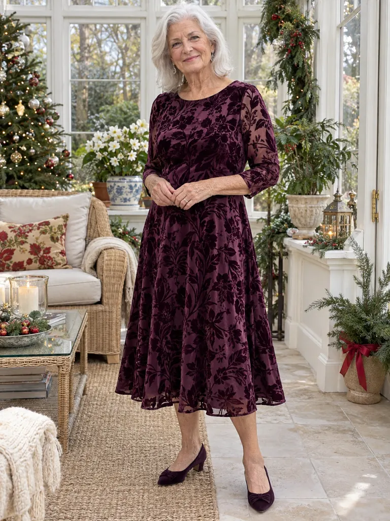 45 Velvet Christmas Dresses for Women Over 70 for Festive Celebrations - image 28