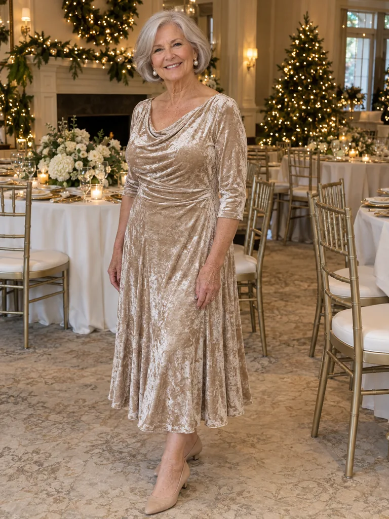 45 Velvet Christmas Dresses for Women Over 70 for Festive Celebrations - image 29