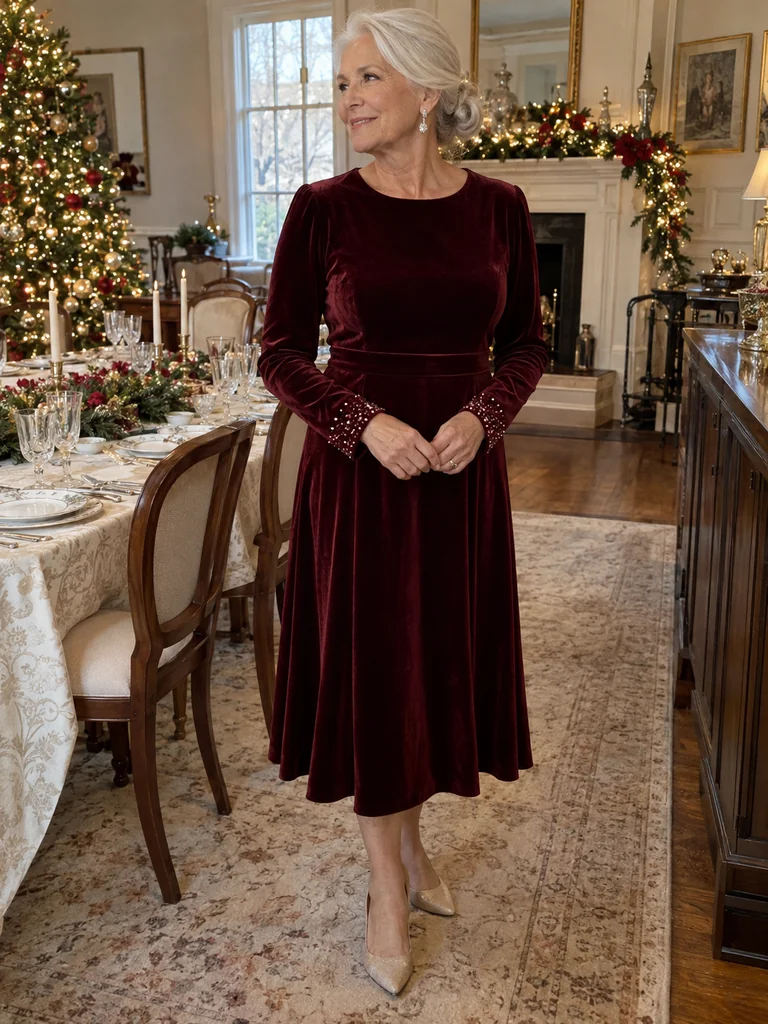 45 Velvet Christmas Dresses for Women Over 70 for Festive Celebrations - image 31