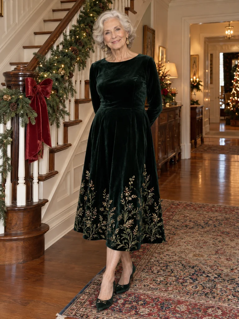 45 Velvet Christmas Dresses for Women Over 70 for Festive Celebrations - image 32