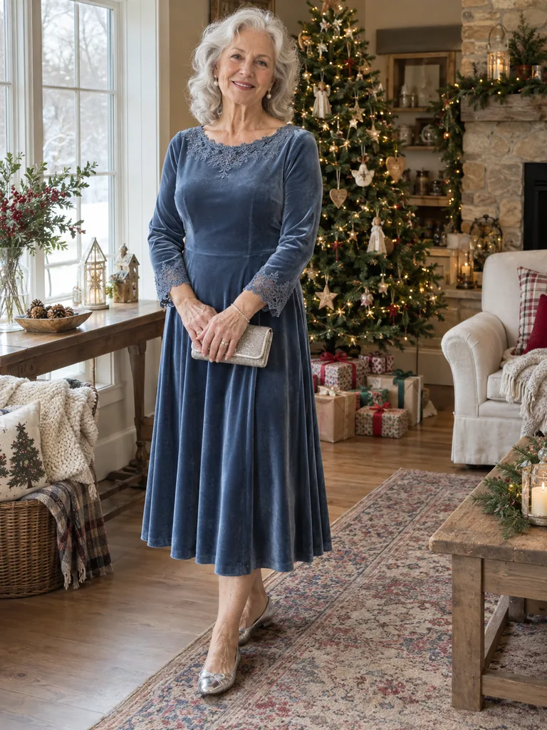 45 Velvet Christmas Dresses for Women Over 70 for Festive Celebrations - image 33