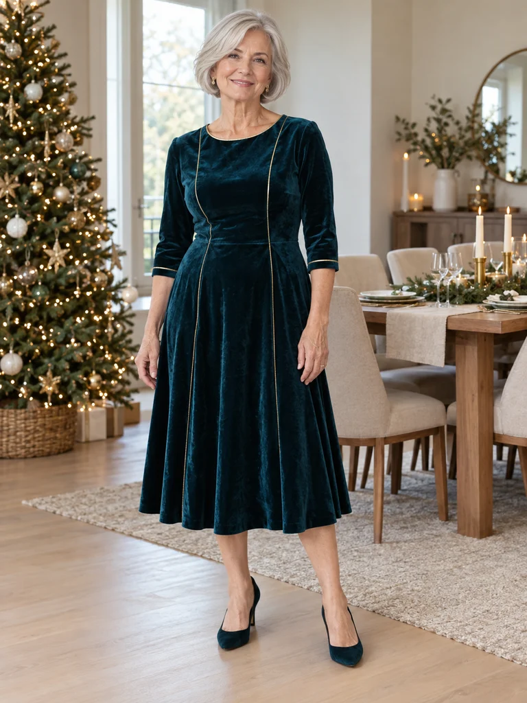 45 Velvet Christmas Dresses for Women Over 70 for Festive Celebrations - image 35