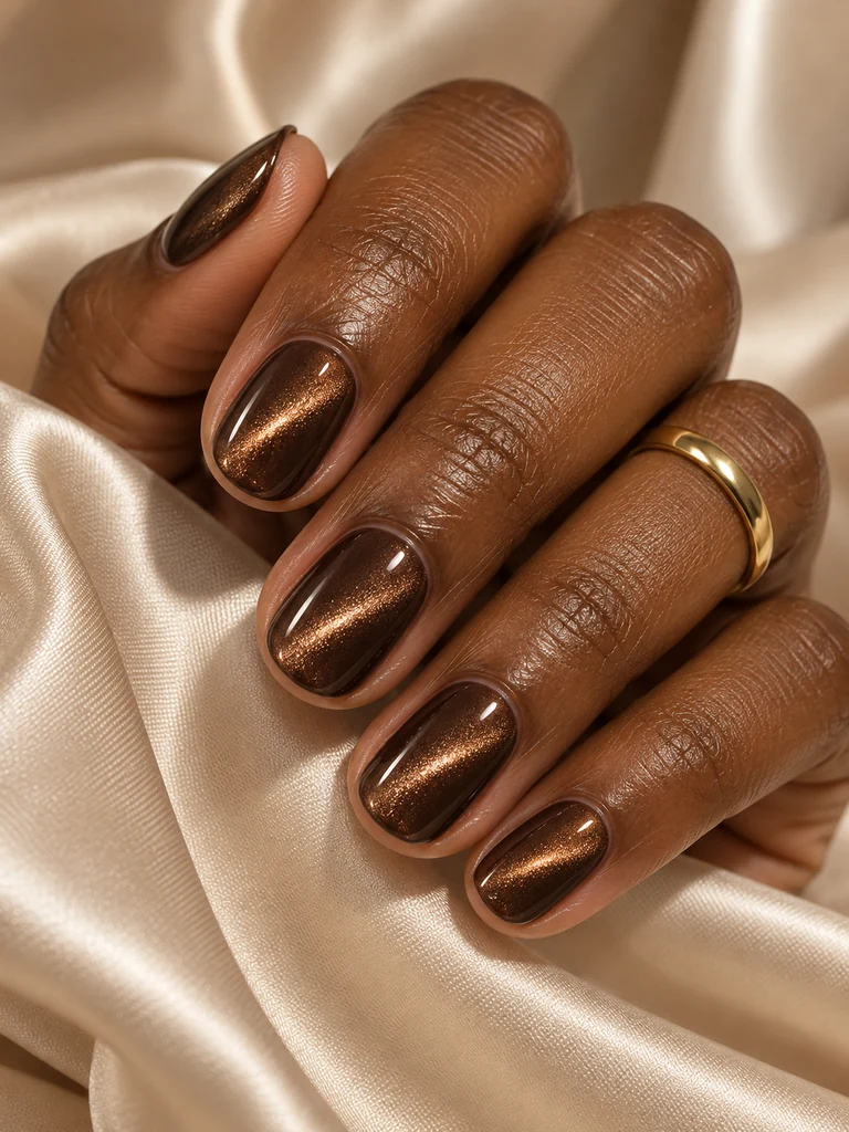 45 Dreamy Short Fall Wedding Nails for Bride With Delicate Bridal Details - image 38