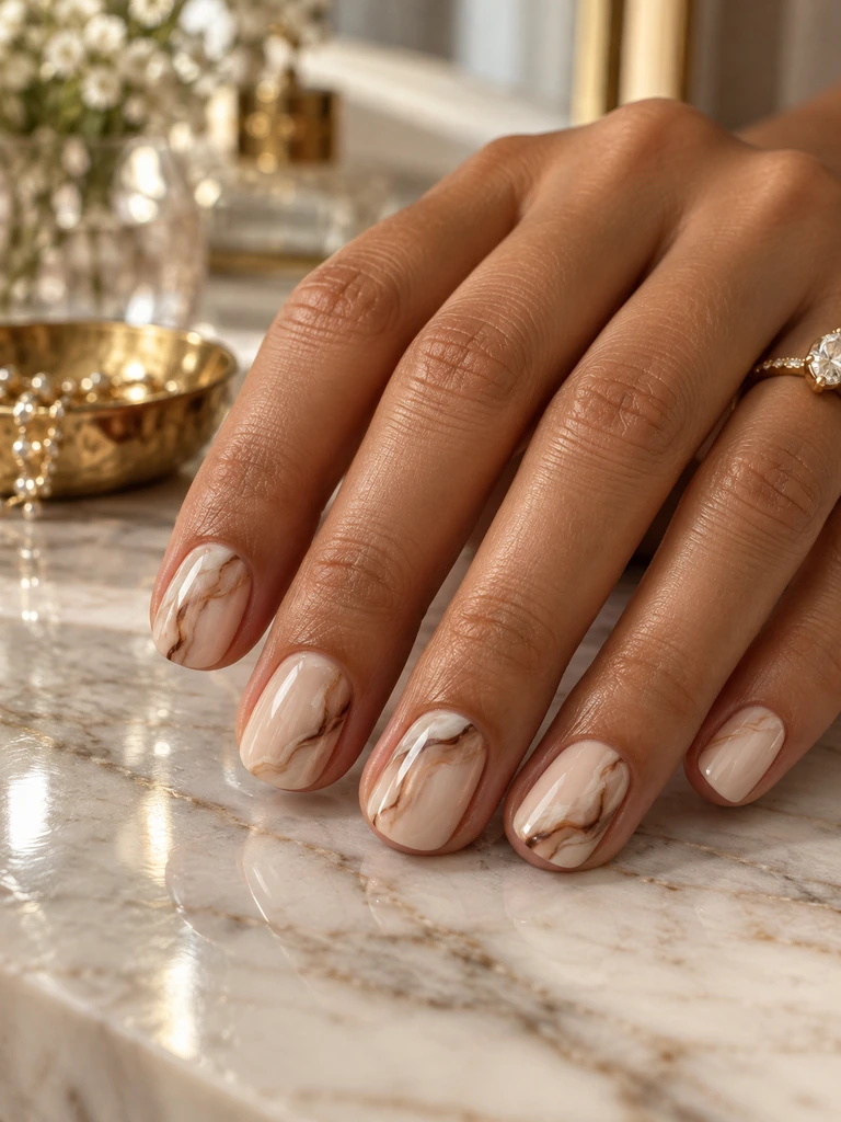45 Dreamy Short Fall Wedding Nails for Bride With Delicate Bridal Details - image 40