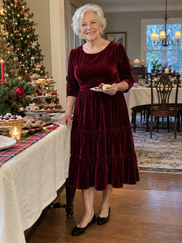 45 Velvet Christmas Dresses for Women Over 70 for Festive Celebrations - image 42