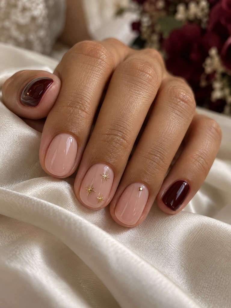 45 Dreamy Short Fall Wedding Nails for Bride With Delicate Bridal Details - image 45