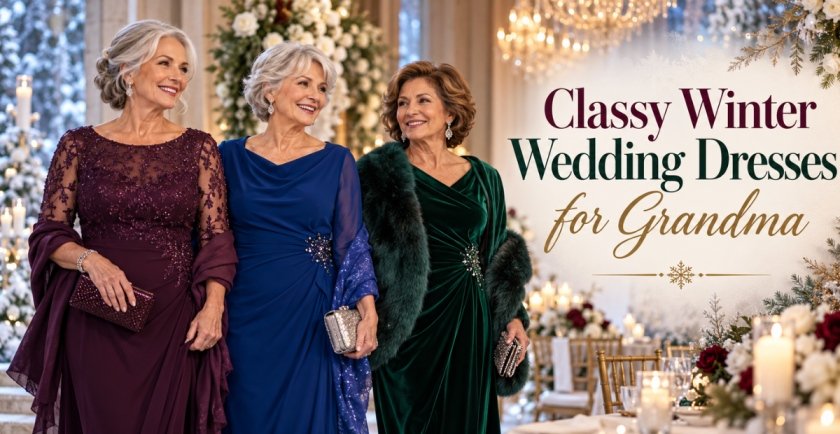 Classy Winter Wedding Dresses for Grandma