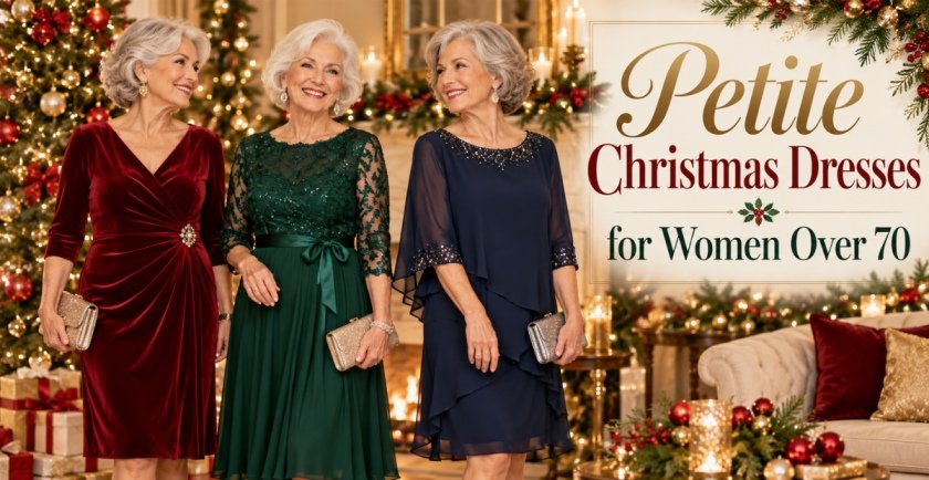 Petite Christmas Dresses for Women Over 70