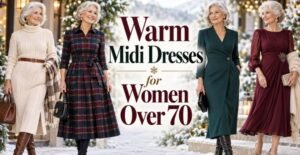 45 Warm Midi Dresses for Women Over 70 for Effortlessly Elegant Winter Style